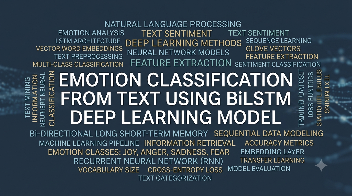 Emotion Classification from Text using BiLSTM Deep Learning Model