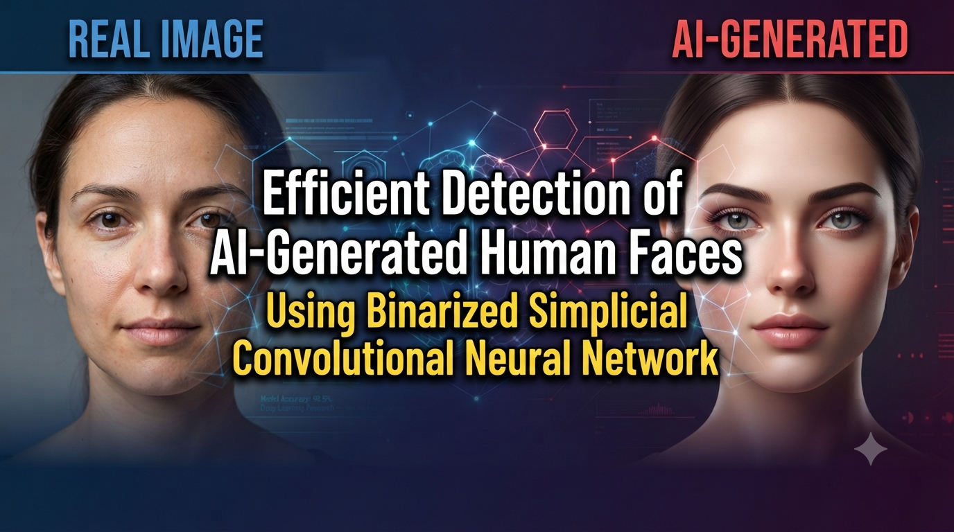 Efficient Detection of AI-Generated Human Faces Using Binarized Simplicial Convolutional Neural Network