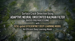Surface Crack Detection Using Adaptive Neural Unscented Kalman Filter Based Preprocessing with SCSE-gated EfficientNet Deep Learning Model